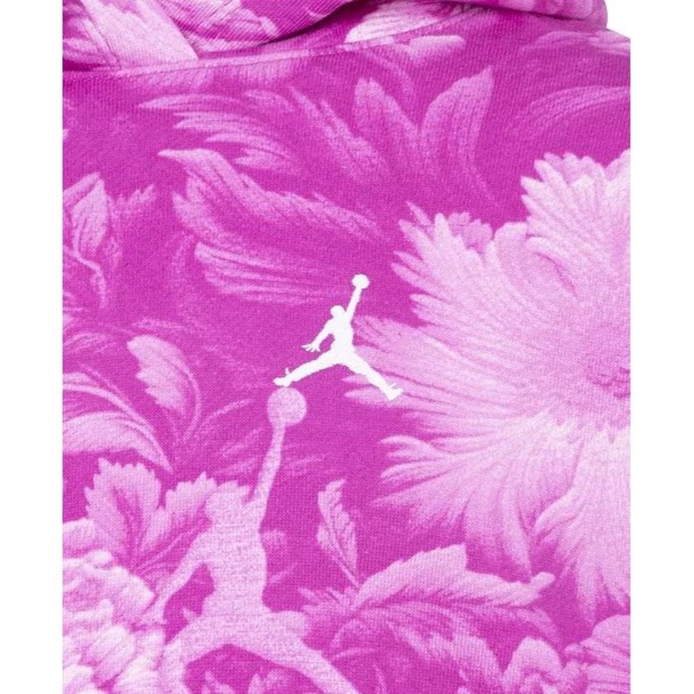 Jordan Girls Brooklyn Essentials Floral-Print Pullover Hoodie Size M 10-12 - Picture 3 of 8